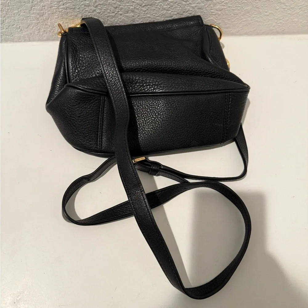 Marc Jacobs Empire City Crossbody Saddle Bag Black Pebbled Leather